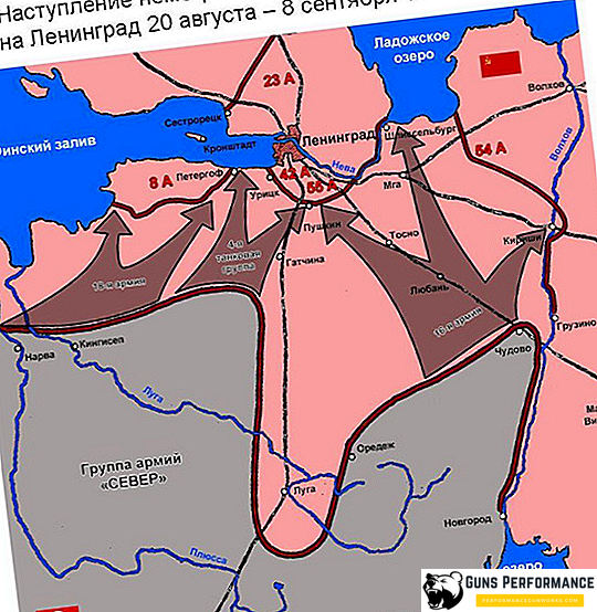 Obléhání Leningradu - linie obrany a mapa životního prostředí v roce 1941